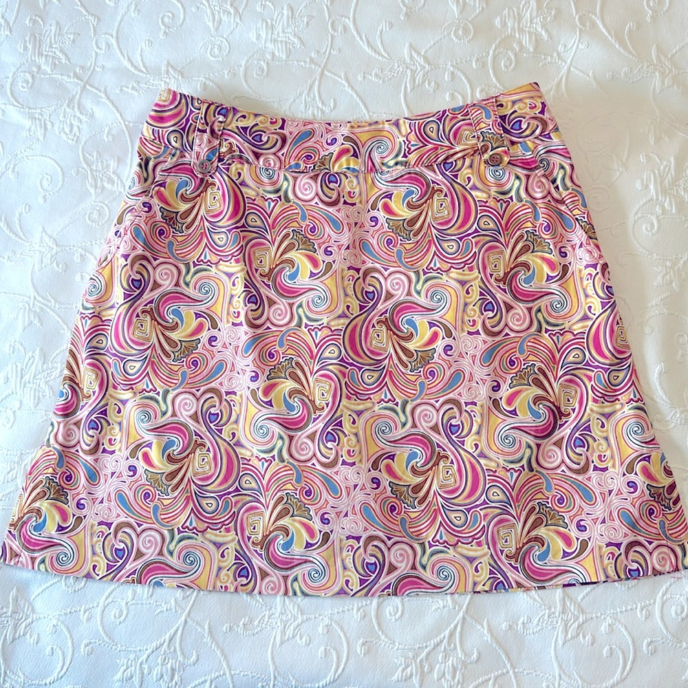 Sport‎ Haley Pink Yellow Abstract Swirl Athletic Golf Pickleball Skort 4